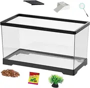 Turtle Tank Kit - Tortoise Tank - Bottom Drainage Aquarium Terrarium for Tortoise Hermit Fish Amphibians Snake Gecko Chameleon Frog