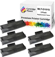 5-Pack Compatible Toner Cartridge for Samsung MLT-D101S MLTD101S SU698A (1,500 Pages) for Samsung ML2160 ML2164 ML2165 ML2165W SCX3400 SCX3405F SCX3405FW SF760P