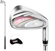 Professional Lady Golf Club Iron #7 - Carbon or Steel Shaft Golf Iron for Woman - Competition Golf Irons with Golf Headcover