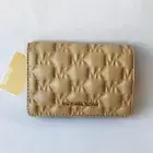 MICHAEL KORS JET SET MD Slim Wallet Camel MK LOGO ID window MSRP : $128