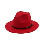 Tianrui Women Or Men Woolen Felt Fedora Hat Red