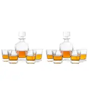 5pc Novare Soda Lime Glass Oval Whiskey Decanter w/ Glasses Set - Clear