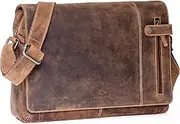 [ALMADIH] Dylan Premium Cowhide Leather Shoulder Bag with Laptop Compartment 15 Inch Briefcase Messenger Universal Bag Shoulder Bag Leisure Bag Tote Bag Brown