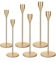 6 Pieces Metal Wedding Candle Holders Candlestick Holder Taper Candle Holders