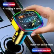 Bluetooth V5.0 Car Wireless FM Transmitter Adapter HandsFree AUX PD Charger F2H9