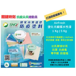 關鍵時刻動起手👍【AirFresh親親寶貝居家水塗料】 打造防疫健康宅 無憂疫環境 5KG