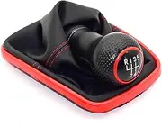 Lever Shifter Gaitor Boot Compatible with Golf 4 IV MK4 GTI R32 for Bora for Jetta MT 1999-2004 MT 12mm 5/6 Speed Car Gear Shift Knob(Red,5 Speed)