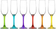 Classica Ava Coloured 215 ml Champagne Flute, 6 Piece Set