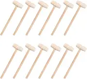 SHINEOFI 40pcs Mini Wooden Hammers for Chocolate Cute Beating Gavel Toys Handmade Wooden Crab Mallets Pounding Tool Easter Eggs Tool for Boys Girls