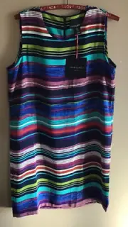 NWT Cynthia Rowley Size 8 Colorful Striped Sleeveless Dress
