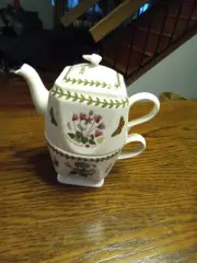 6" portmeirion botanic garden Teapot Cup Set 'Tea For One' Set