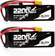 2PCS 3S 11.1V 2200mAh 30C 40C Lithium Ion Battery XT60 Plug Compatible with RC Airplanes Helicopters Quadcopters FPV Drones Racing Hobby Accessories(40C)