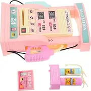 Vaguelly Kid's Gas Station Playset Interactive Learning Toy with Voice Prompt Plastic Pretend Play Car Pump Set