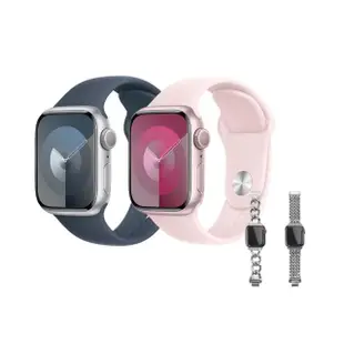 不鏽鋼錶帶組【Apple】Apple Watch S9 GPS 45mm(鋁金屬錶殼搭配運動型錶帶)