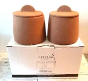 Set of 2 Spice Jars Ceramic Citrine Canyon Collection by Magenta NIB