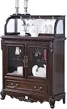 Exquisite Wine Cabinet Wine Cabinet with Glass Rack, Solid Wood Liquor Cabinet, bar Cabinet, Table Cabinet, for Living Room and Dining Room (Color : A)