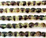 25 8 mm German Style Triangle Beads: Olivine - Amethyst