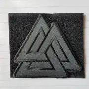 Valknut Triangle Odin Viking Pagan Symbol Hook Patch Swat Acu Gray Badge