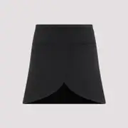 [Courreges] Courreges-Black Ellipse Twill Mini Skirt-Donna 38 FR