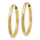 Designs by Nathan | 14k Yellow Gold | Satin & DC Endless Hoop Earrings | 2x21mm