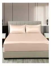 [Royal Comfort] Silky Smooth Satin 3 Peice Queen Sheet Set in Pink