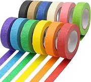 OWLKELA - 12 Rolls Colored Masking Tape 14.63 m Per Roll, Rainbow Colors Painters Tape, Colored Painters Tape, Craft Tape, Labeling Tape, Paper Tape for Bullet Journals, Party Decorations, DIY Craft