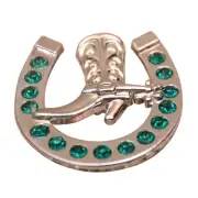 51HS Set Of 16 Western Screw Back Concho Emerald Horseshoe Boots Crystals