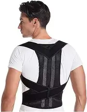 Corrector Full Back Brace Corrector,Breathable Upper and Lower Support Men Women Provide for Neck, Back, Shoulders,Black-X-Large,Black-X-Large