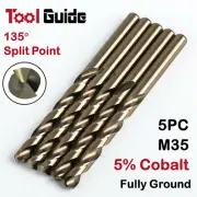1-13mm 5 PC Metric HSS Drill Bit, Set M35 5% Cobalt Drilling on Stainless Steel