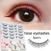 Natural Fairy Wispy Long False Eyelashes Lash Extension Cross Curling Big Eyes ]