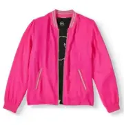 NWT Girls 2 Pc Set Peplum Jacket & T-Shirt Pink Black Unicorn Stylish Zip Up