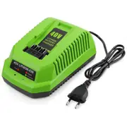 40V Lithium Battery Charger for GreenWorks 29482 G-MAX 40V Li-Ion Battery 29472 29482 29652 G40825 EU Plug green