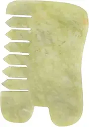 Beatifufu 1Pc Jade Gua Board Natural Green Scraping Tool for Face Massage Skin Care Enhances Absorption of Products for Self Care