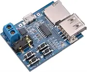 HiLetgo TF Card U Disk Play MP3 Decoder Player Module with Audio Amplifier Audio Decoding Player Module Micro USB 5V Power Supply, Blue, Small
