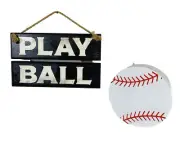 Baseball Wooden Wall Hanging Boys Room Decor Set Garage Treehouse Little League