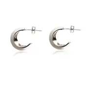 Culturesse Estrid 16mm Bowl Hoop Earrings Solid Sterling Silver Rhodium Plating