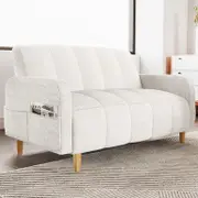 Anica 2 Seater Boucle Sofa Bed - Cream White