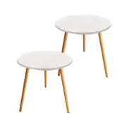 SOGA 2X 60x72cm White Small Side Coffee Table Living Room Balcony Home DÃ©cor Style