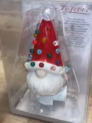 NEW Christmas is Forever Ceramic Gnome Santa Night Light