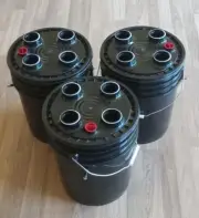 3 - 5 gallon hydroponic bucket grow system with lids & nutrients, kratky style