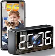 USBRMT 4K WiFi Camera Clock 5G Indoor Nanny Security Camera for Baby Monitor, Dog Camera with Motion Detection, Night Vision