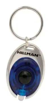 Hillman 713170 Metal Assorted LED Light Push Button Decorative Key Ring