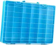 Toys Storage Case Storage Bin 48 Compartments Large Capacity Clear Storage Container Box Toy Chest for Beads Toys Snack Nuts, Blue