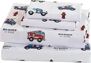 Comforter Set for Kids Heroes Fire Fighter Fire Trucks Police Car Ambulance Paramedic Navy Blue Red White Light Blue Grey Green New, Full Sheet
