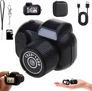 Zoomu Mini Camera Keychain, 1080p Mini Digital Keychain Camera, 16/32/64/128 TF Memory Card,Small Nostalgia Retro Digital Cameras with 8 Filters, Suitable for Carry-On (128G)