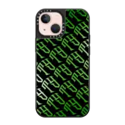 iPhone 13 Mini Mirror Case MagSafe Compatible Tyson Yoshi - TY logo in Neon Green