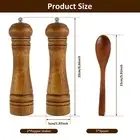 Wood Salt and Pepper Grinder Set with Spoon Coarseness Adjustable Salt PaXkY