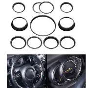Fit For BMW MINI Cooper F55 F56 Black Dashboard Ring Cover Trim Kit 11pcs Black (for: Mini)