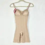 Spanx Suit Your Fancy Strapless Cupped Mid Thigh Bodysuit Size XS NEW 4 Way