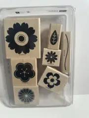 Stampin Up! Petal Pizzazz 7pc Wood Mount Stamp Two Step Stampin